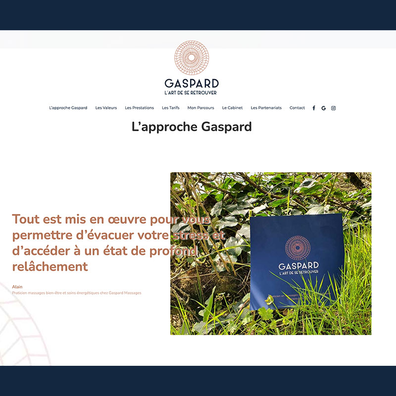 Gaspard Massages portfolio Pouty WebDesign site web