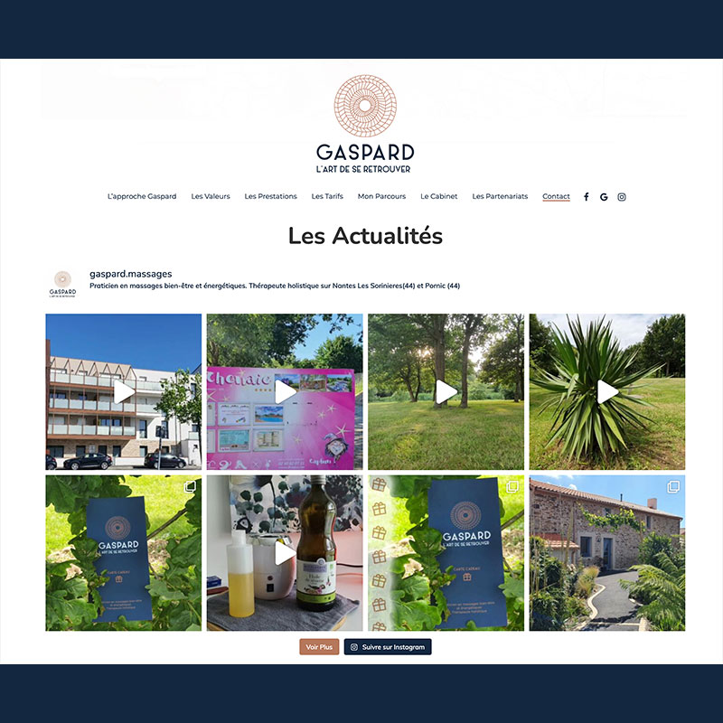 Gaspard Massages portfolio Pouty WebDesign site web